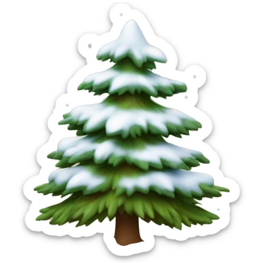 Sapin marron avec de la neige sticker