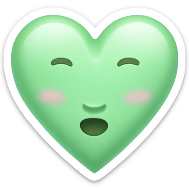 Pastel green colored heart sticker