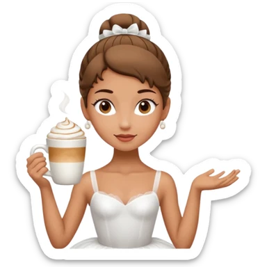 give me a ballerina with a cappuccino mug as her head sticker