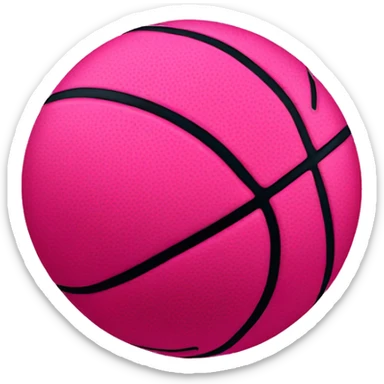 hot pink basketball with nothing on it  sticker