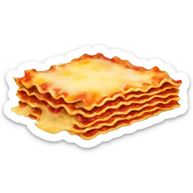 lasagna in plate sticker