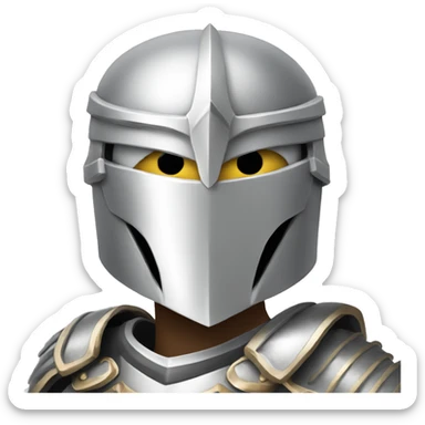 full white warrior knight sticker