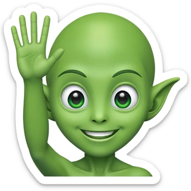 Alienígena saludando sticker