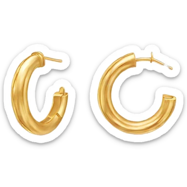 Gold hoop earrings sticker