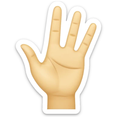 raised hand (stop gesture) but only the index finger pointing up, other fingers closed yellow emoji style  sticker