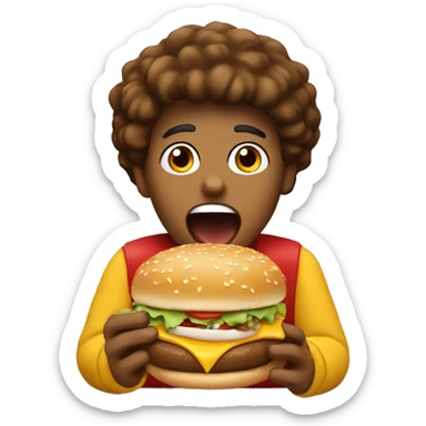 A person eating McDonald’s  sticker