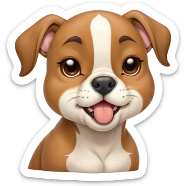 Cinematic Cute Yawning Fawn Boxer Portrait Emoji, Head tilted slightly with a dramatic, wide-open yawn, showcasing a short fawn coat with a crisp white muzzle and chest, floppy ears slightly drooping, round brown eyes barely open in drowsy contentment, Simplified yet irresistibly adorable features, highly detailed, glowing with a soft, cozy glow, high shine, relaxed yet expressive, stylized with a touch of whimsy, bright and endearing, soft glowing outline, capturing the essence of a sleepy yet affectionate guardian, so drowsy it feels like it could stretch right out of the screen and curl up for a nap! sticker