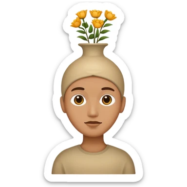 Vase human head  sticker