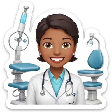 Black female dentist  sticker