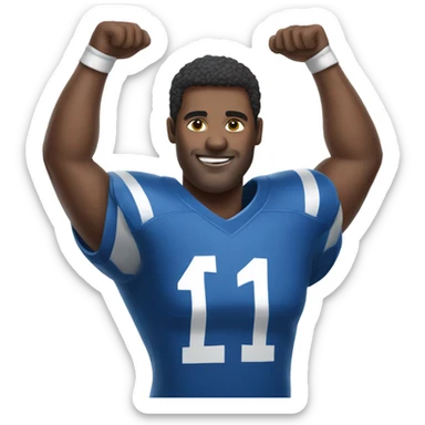 Man wearing blue football jersey  sticker