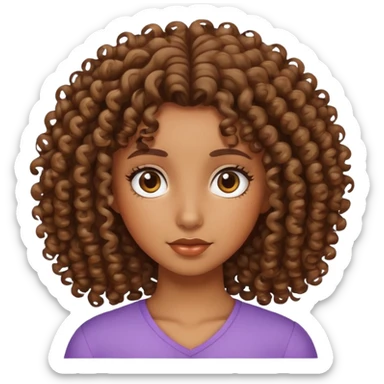 Girl with curly hair, and skin brown  sticker