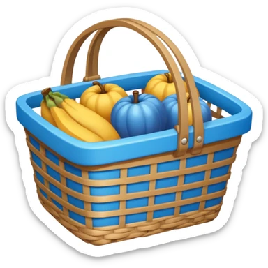 cesta de compras azul ciano sticker