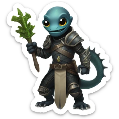 a gecko as an death knight sticker