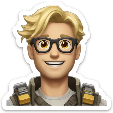 apex legends men blond brille glatze sticker