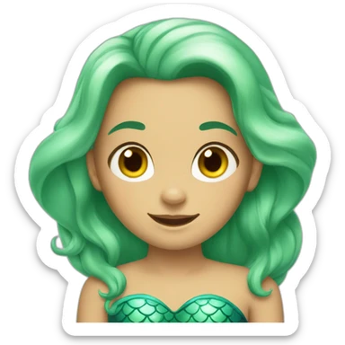a girl in mermaid face and fins sticker