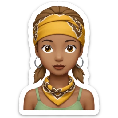 African American girl thats a bit skinny with bandanna on head sticker