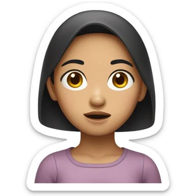 Filipino girl with big eyes and round face  sticker