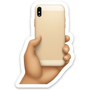 beige Iphone in hand sticker