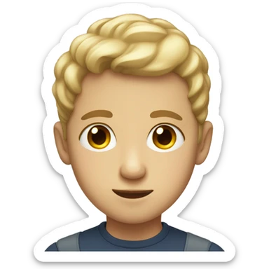 portrait of a light-skinned boy sticker