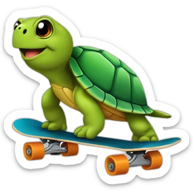 Tortue sur un skate sticker