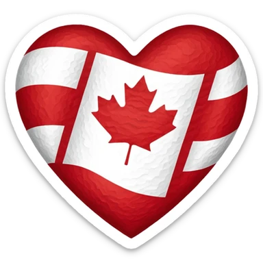 Canada flag heart sticker