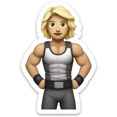muscular blonde fighter  sticker