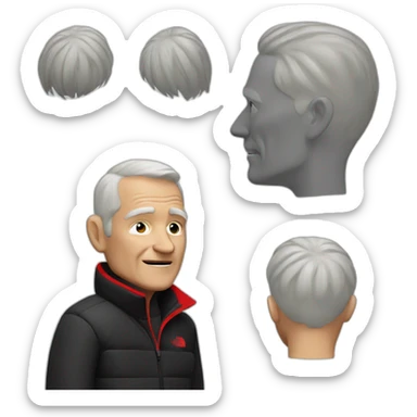 old white man with black and red supreme north face jacket sticker