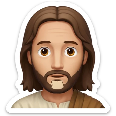 portrait, head and shoulders, Jesus's apostle Thomas, normal emoji style, looking up sticker