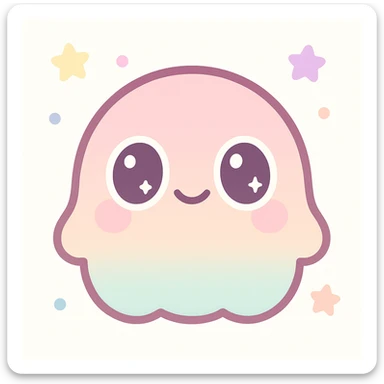 unique gaming emote, cute and simple, big eyes, pastel colors sticker