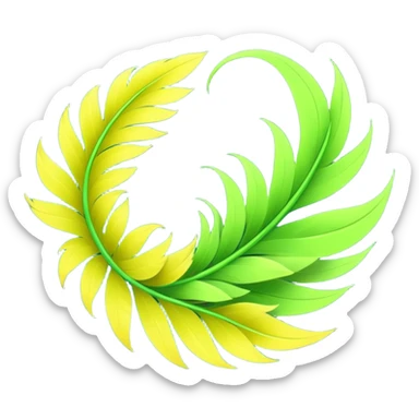 Elemental grass-flying-type magical colorful exotic animesque Pokémon-Fakémon-animal-creature sticker