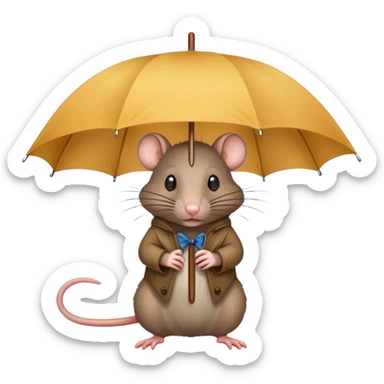A rat wearing an umbrella  sticker