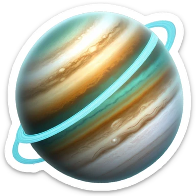 uranus planet with its rings sticker