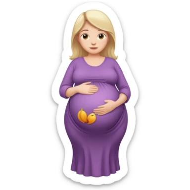 heavily pregnant woman with very large overdue belly sticker