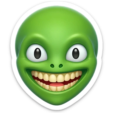 generate a classic alien emoji with teeth sticker