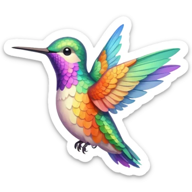 hummingbird emoji, soft pastel warm colors, friendly look sticker