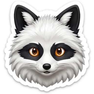 Black and white fox face  sticker