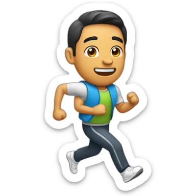 hombre haciendo cardio sticker