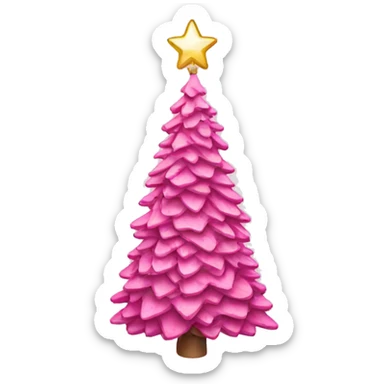 pink christmas tree sticker