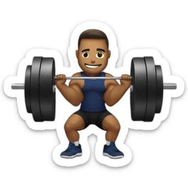 powerlifter squating heavy weights sticker
