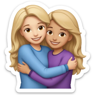 Girls hugging sticker