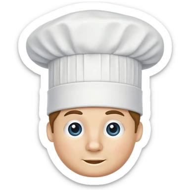 A traditional white chef's hat, tall and puffed, symbolizing culinary expertise sticker