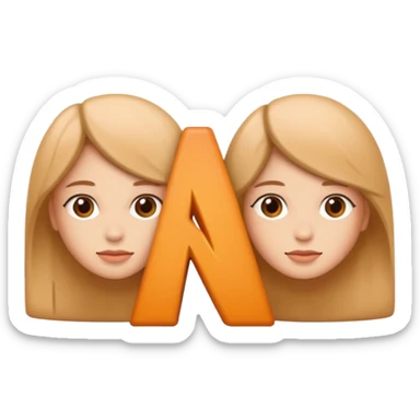 Create two letters, N and Y, in the shape of sisters.  sticker