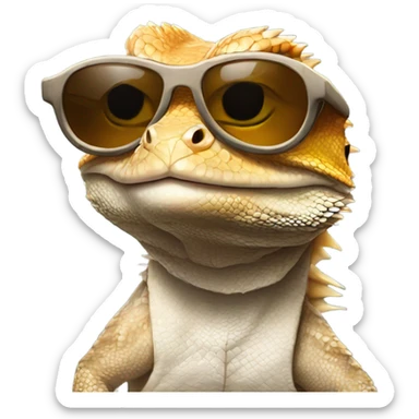 Bearded dragon wearing sunglasses sticker