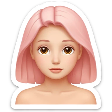 Minimal skincare emoji of a calm glowing face, soft blush tones, healthy radiant skin, minimalist style, gentle gradient, wellness aesthetic, no strong outlines, spa-inspired emoji. sticker
