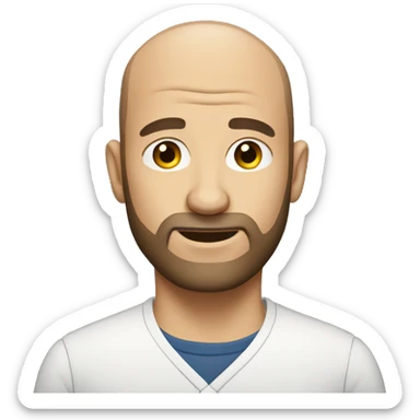 balding handsome man with short beard sticker
