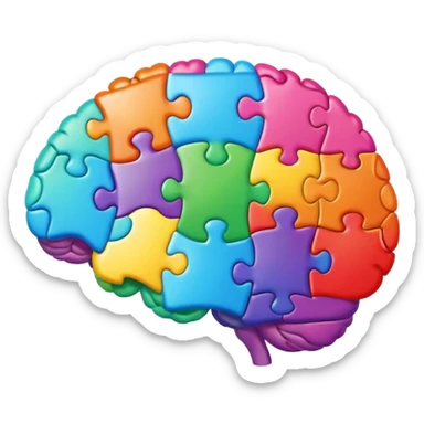 Rainbow brain with puzzle pieces  sticker