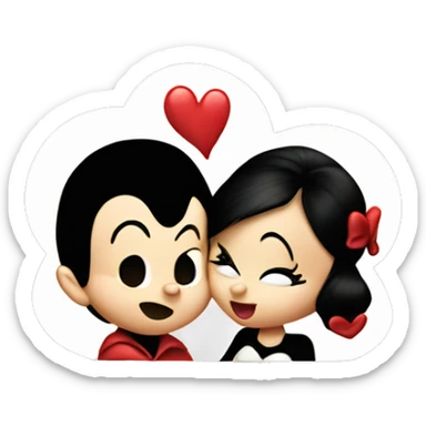 mickey mouse kiss minnie sticker