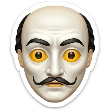 Money Heist, Dali mask (white), realistic sticker