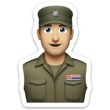 Caucasian Military man that is a mechanic sticker