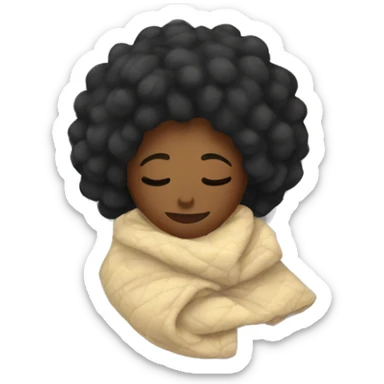 Black Woman with a cozy blanket sleep sticker